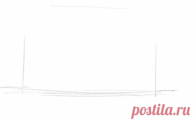 Крепость. Поэтапное рисование карандашом / Уроки рисования для начинающих карандашом, поэтапный метод / КлуКлу. Рукоделие - бисероплетение, квиллинг, вышивка крестом, вязание