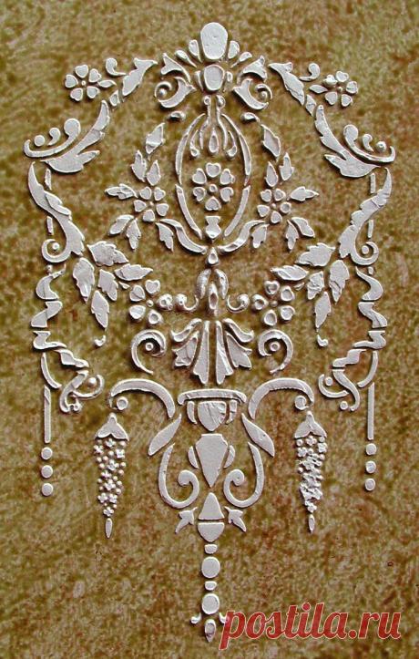 Raised Plaster Breckenridge Stencil Wall Stencil