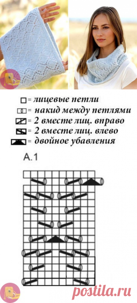 Ажурный шарф снуд невероятной красоты — Сделай сам, идеи для творчества - DIY Ideas
