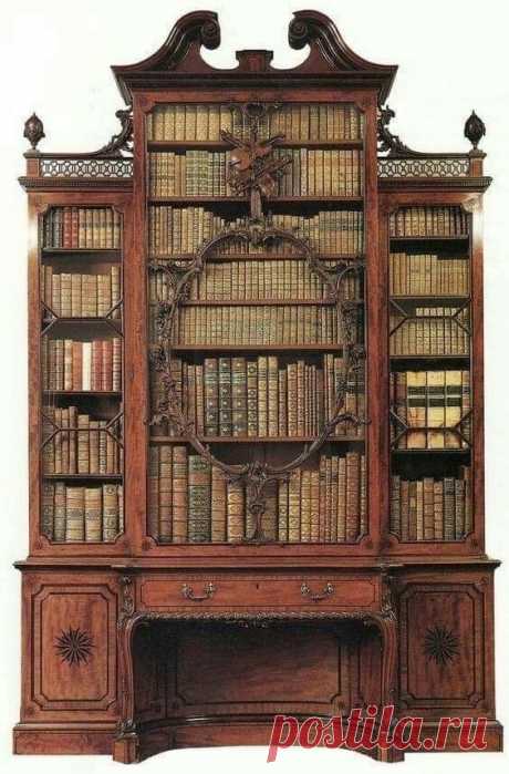 Книжный шкаф «Скрипка» для графа Пемброка, 1763.
Работа Томаса Чиппендейла