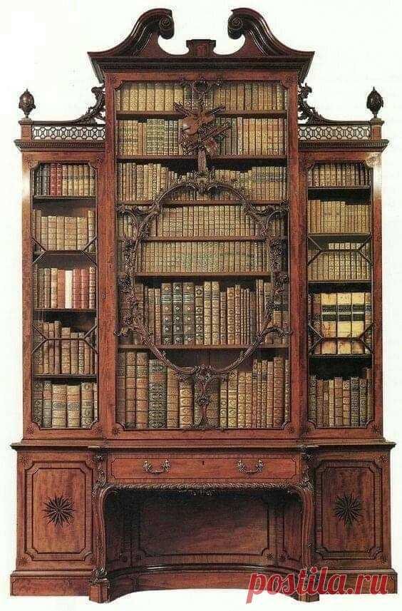 Книжный шкаф «Скрипка» для графа Пемброка, 1763.
Работа Томаса Чиппендейла