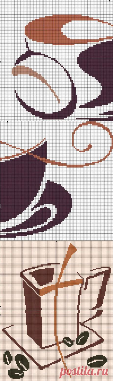 Кофе. Монохром 1 / Схемы вышивки крестиком / PassionForum - мастер-классы по рукоделию