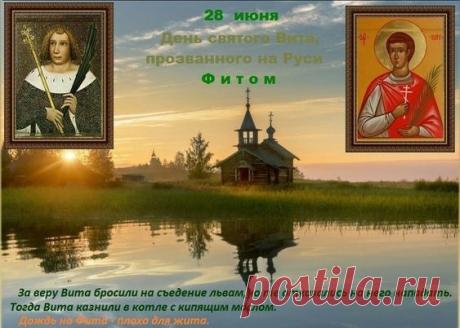 Поздравляю с Фитовым днем! Желаю, чтобы этот летний день принес только радостные вести, отличную погоду и вдохновение для новых начинаний. Пусть все посеянные добрые дела приносят богатый урожай! Открытки на День Фита!
