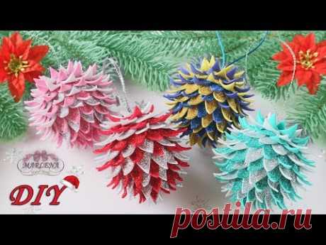 🎄 НОВОГОДНИЕ ИГРУШКИ НА ЁЛКУ 🎄 из фоамирана своими руками