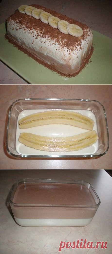 Очень вкусный, творожный десерт с бананом.