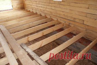 Устройство деревянного пола и звукоизоляция, пол второго этажа по деревянным балкам Устройство деревянного пола первого этажа в доме и укладка по лагам. Устройство и монтаж междуэтажного перекрытия. Способы фиксации напольной доски и как рассчитать количество дерева.