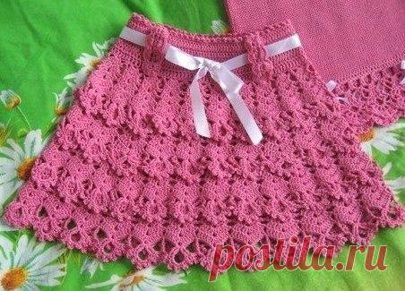 Детская юбка с воланами вязаная крючком. Схемы для вязания детских юбок | Лаборатория домашнего хозяйства