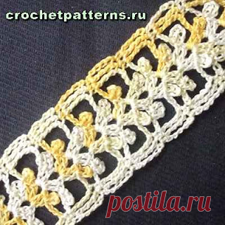 Узоры для вязания крючком. Ленточное кружево