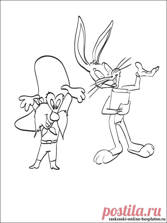 Багз Банни и Даффи Дак | Раскраски для детей