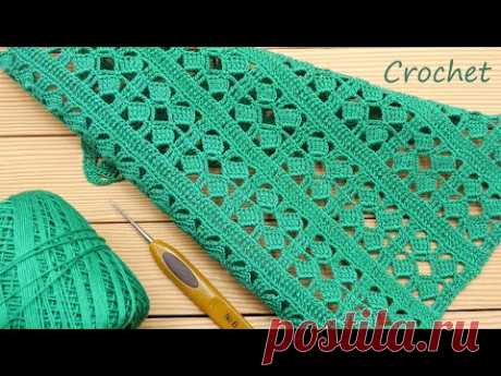 Интересный УЗОР КРЮЧКОМ очень простое ВЯЗАНИЕ для начинающих SUPER EASY Pattern Crochet