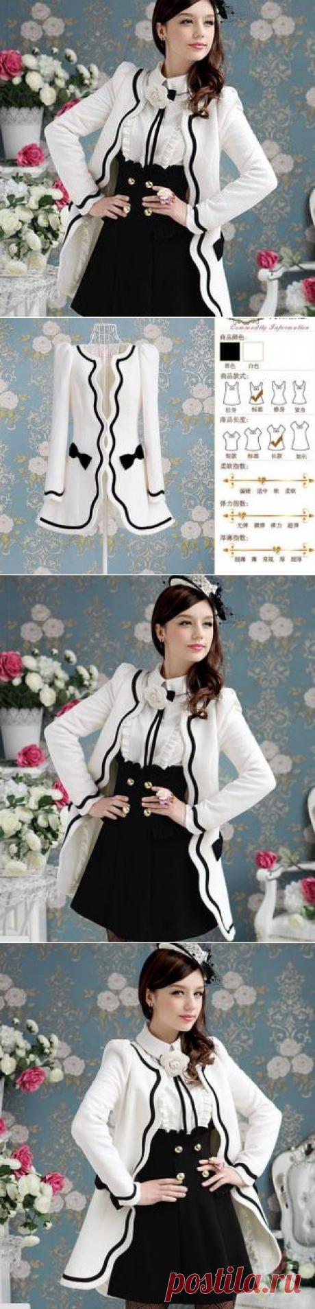 hitz большой куклу розовый белый лепестку края отделан черной куртка шерстяное тонкий, принадлежащий категории Шерсть и сочетания и относящийся к Одежда и аксессуары на сайте AliExpress.com