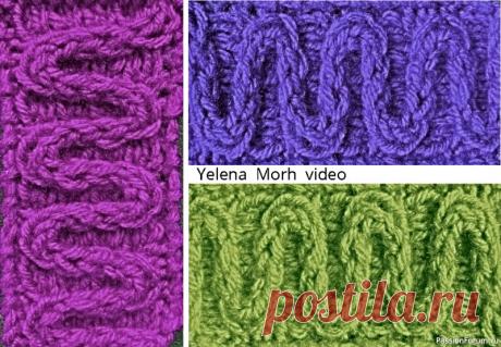 Узор 'Жгутик змеевидный''. Видео МК | Вязание спицами для начинающих Арановый жгут.