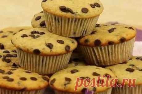 Мaффины с капельками из шоколада — рецепт