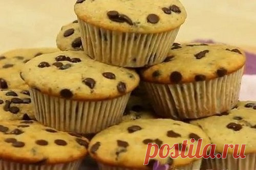 Мaффины с капельками из шоколада — рецепт