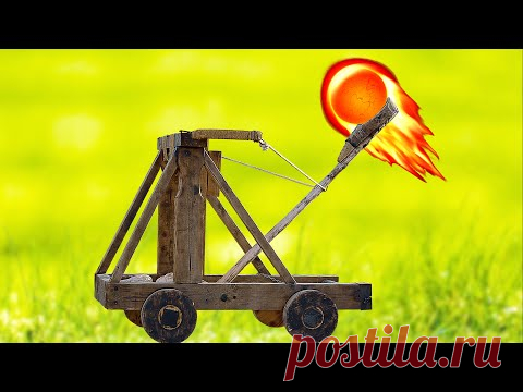 Как сделать КАТАПУЛЬТУ БЕЗ КЛЕЯ. Мощная катапульта из дерева своими руками - YouTube