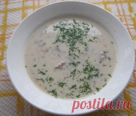 Сырный суп с грибами