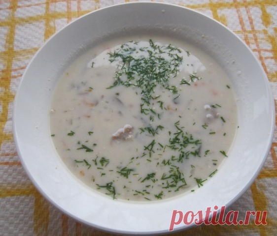 Сырный суп с грибами