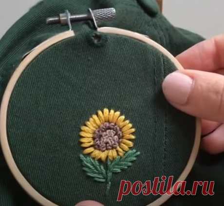 Как быстро и просто вышить подсолнух