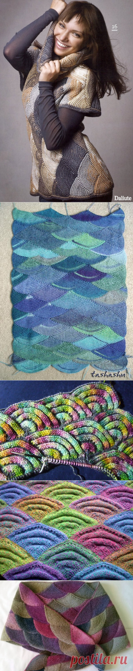 Мастер-класс узора спицами *Чешуя дракона* в технике пэчворк - Modnoe Vyazanie ru.com