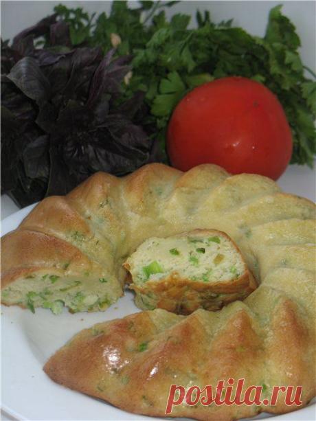 Быстрый пирог с зеленым луком | Четыре вкуса