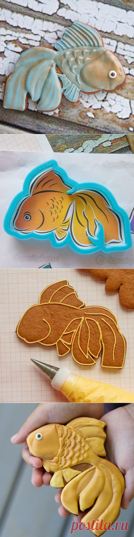 Блог магазина кондитерских инструментов Lubimova.com » Мастер-класс по росписи пряников. Золотая рыбка