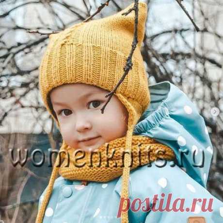 Детская простая шапка спицами