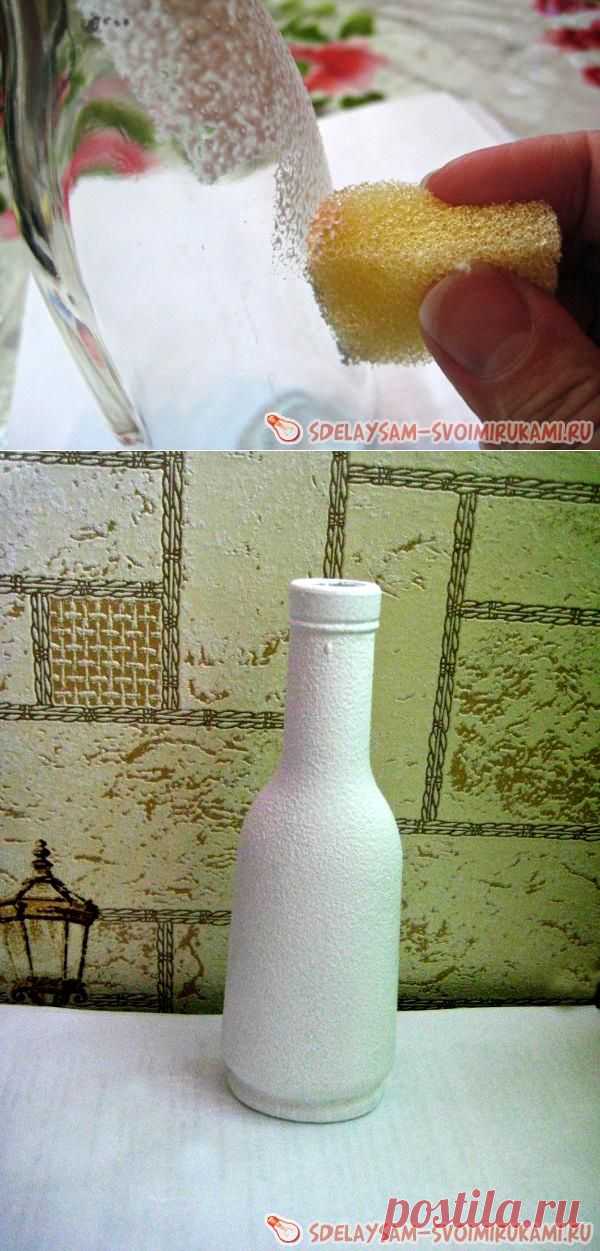 Украшение стеклянной бутылки яичной скорлупы. &raquo; Сделай сам своими руками