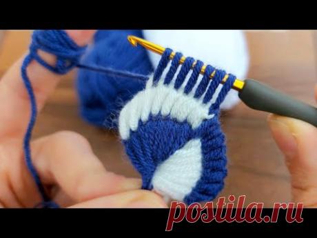 Super Easy Tunisian Crochet Knitting   Tunus işi harika örgü modeli