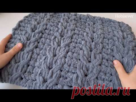 БЕЗ ИГОЛКИ, БЕЗ КРЮЧКА 💕Сделайте одеяло за один день 🧶 Детское одеяло из петельной пряжи Alize Puffy