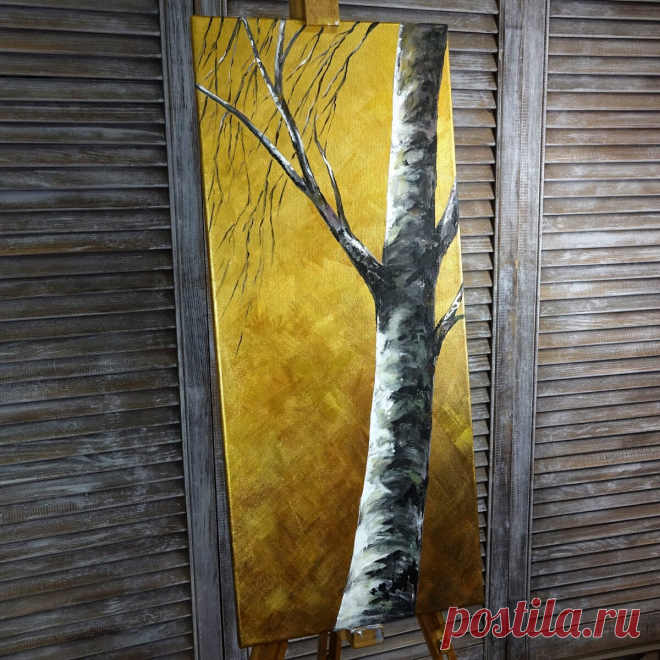 Создаем золотую картину без потали. Интерьерная картина акриловыми красками | Творческая студия TAIR | Яндекс Дзен