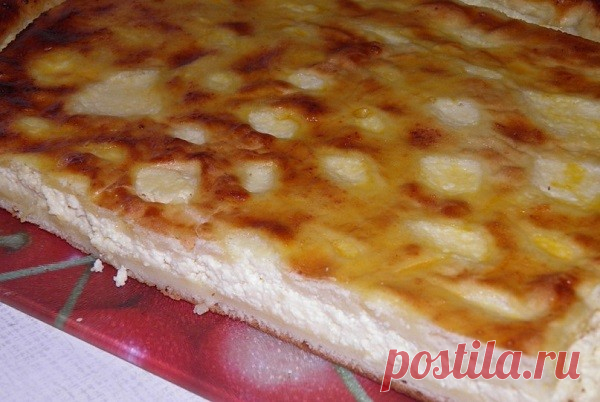 Пирог из дрожжевого теста с творогом — Домашняя кулинария