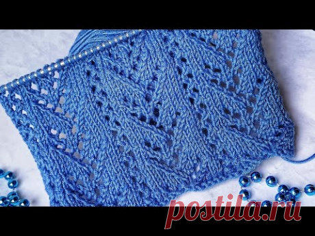 Ажурный узор для демисезонных изделий🤩/Схема узора/Openwork pattern 💙
