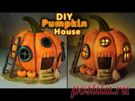 DIY Pumpkin Fairy House Using White Cement | DIY Halloween Fairy House Lamp | Halloween Decorations
