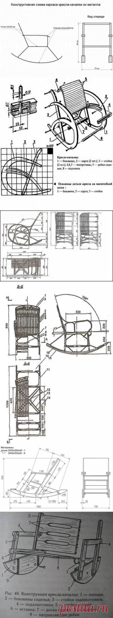 Схемы и чертежи кресло качалки