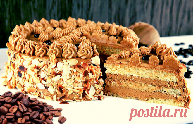 Кофейный торт с бисквитом Женуаз: простые радости жизни | ChocoYamma | Яндекс Дзен
