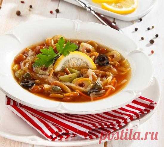 Постная солянка с квашеной капустой
