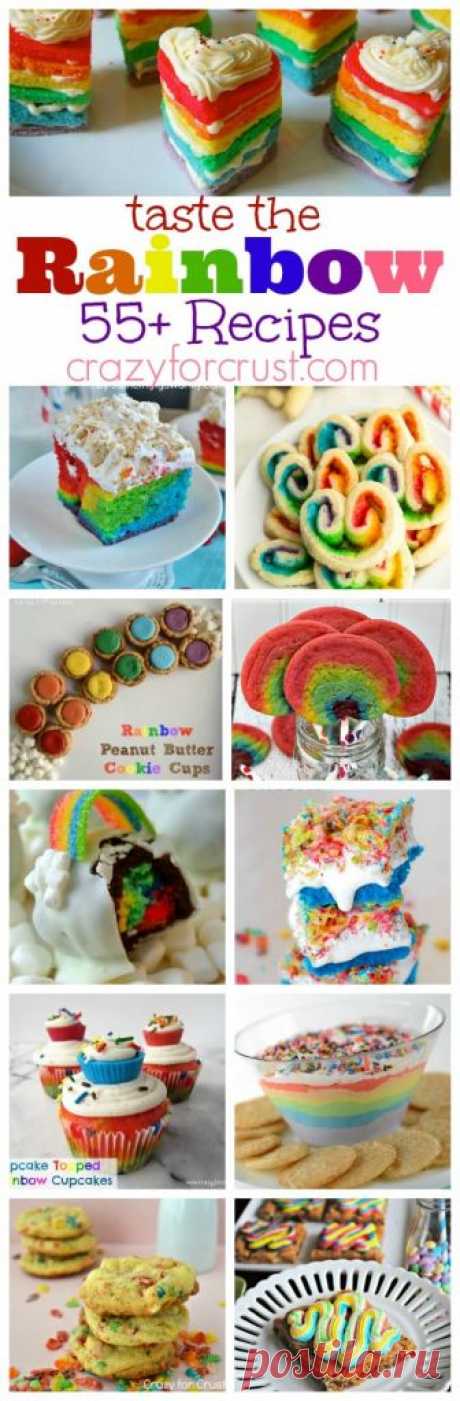 55+ Rainbow Recipes - Crazy for Crust This collection is guaranteed to make you smile: over 55 Rainbow Recipes!