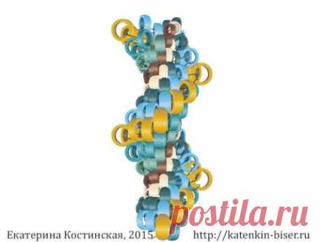 Мозаичные шнуры из бусин разного размера.Бисерный мульт. 1-2