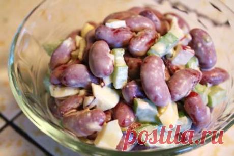 Рецепт: Вкусный салат из консервированной фасоли - все рецепты России