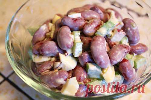 Рецепт: Вкусный салат из консервированной фасоли - все рецепты России