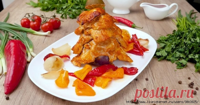 Грандиозное блюдо🍴 пирамида из сочной курятины🍴 куриное филе, запеченное в духовке