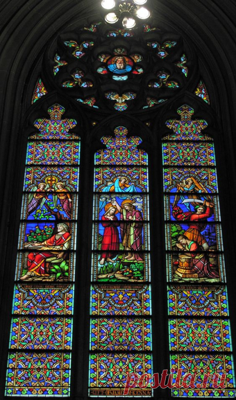 St. Patrick's Cathedral - New York City, New York - 'Three Baptisms' Window signed by Henry Ely   |   Pinterest • Всемирный каталог идей