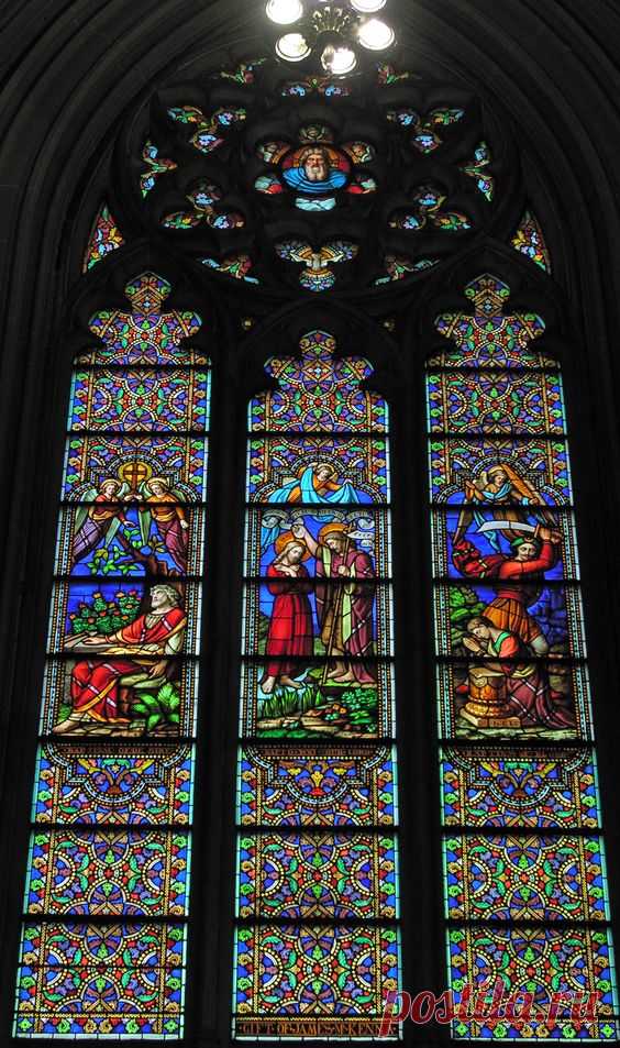 St. Patrick's Cathedral - New York City, New York - 'Three Baptisms' Window signed by Henry Ely   |   Pinterest • Всемирный каталог идей