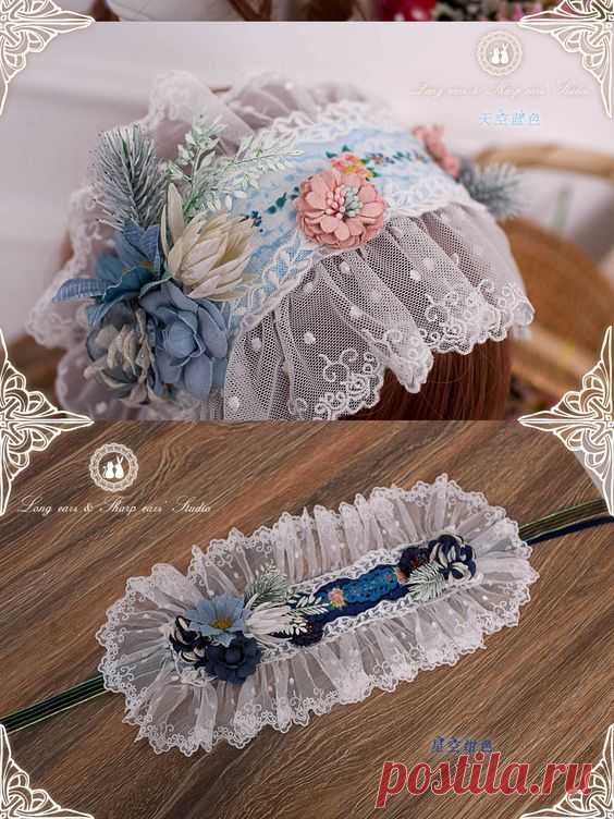 #lolitastyle #Lolitafashion country lolita floral headpiece, hairband