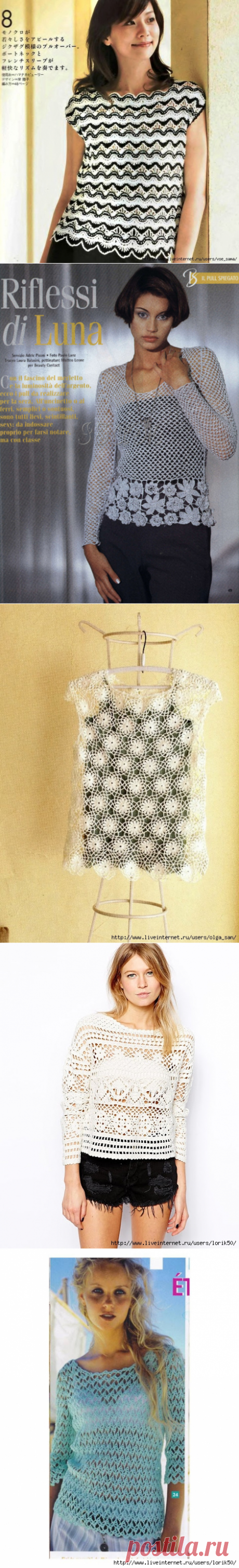 Пуловеры крючком. Подборка