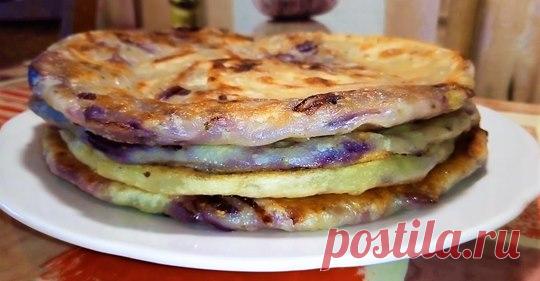 Катлама с луком - очень вкусные лепешки на сковороде!