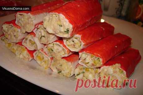 Крабовые рулетики с ветчиной и  сыром / Домашние рецепты. Готовим дома вкусно!