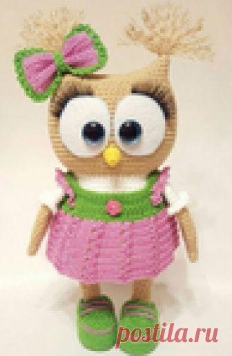 Игрушка амигуруми «Совушка в кедах». Описание