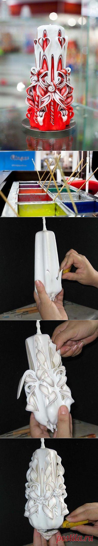 Резная свеча. Мастер класс.