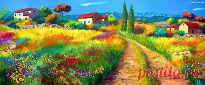 gelsomina - Painting - Landscape of tuscany - painting